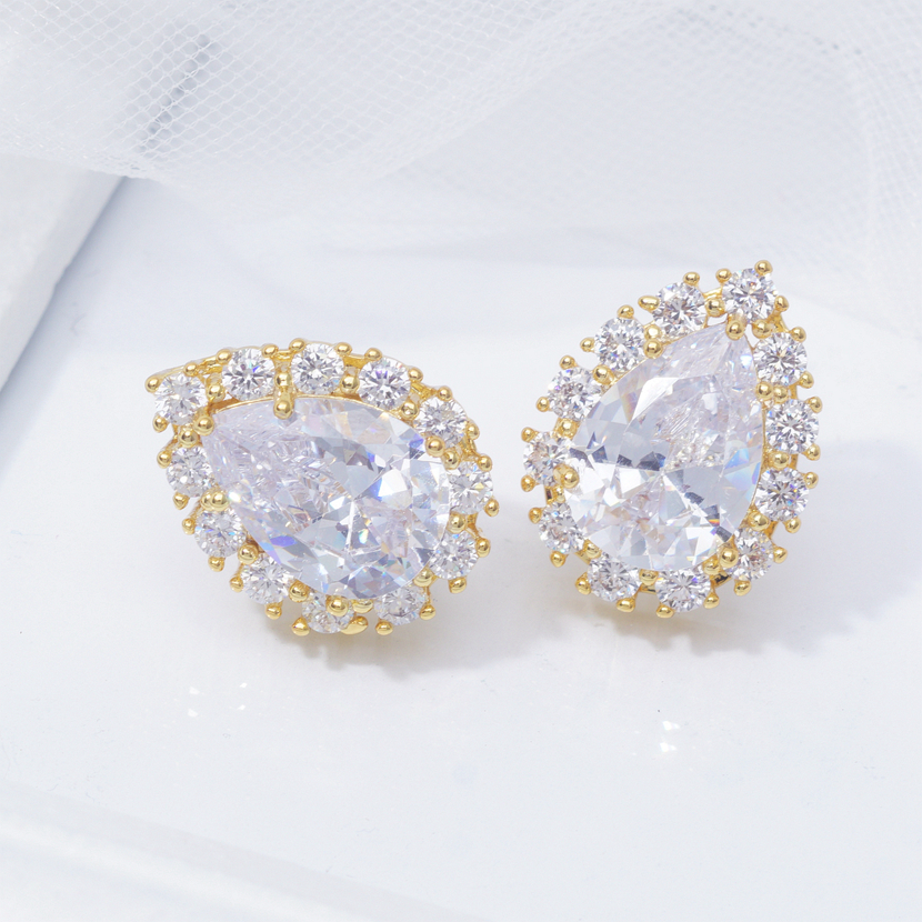 

Earings big water drop earrings for women white crystal gold filled earings fashion jewelry gift 2019 new, Golden;silver