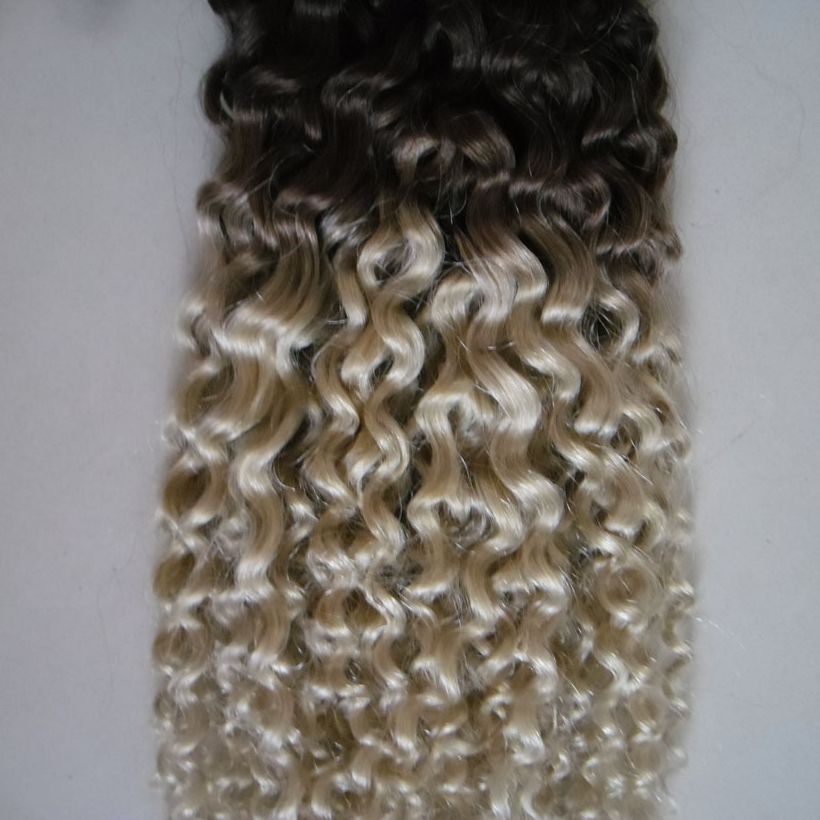 

curly weave Human hair weave 100g ombre virgin hair 1b/613 two tone ombre Human Hair extensions double weft, Customize