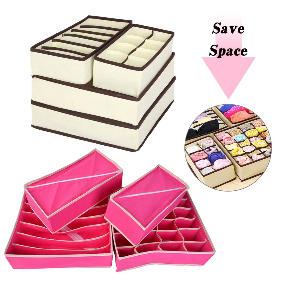 

Home Storage Non-woven Scarfs Socks Bra Organizer Storage Box Drawer Closet Organizers Boxes For Underwear Bra New