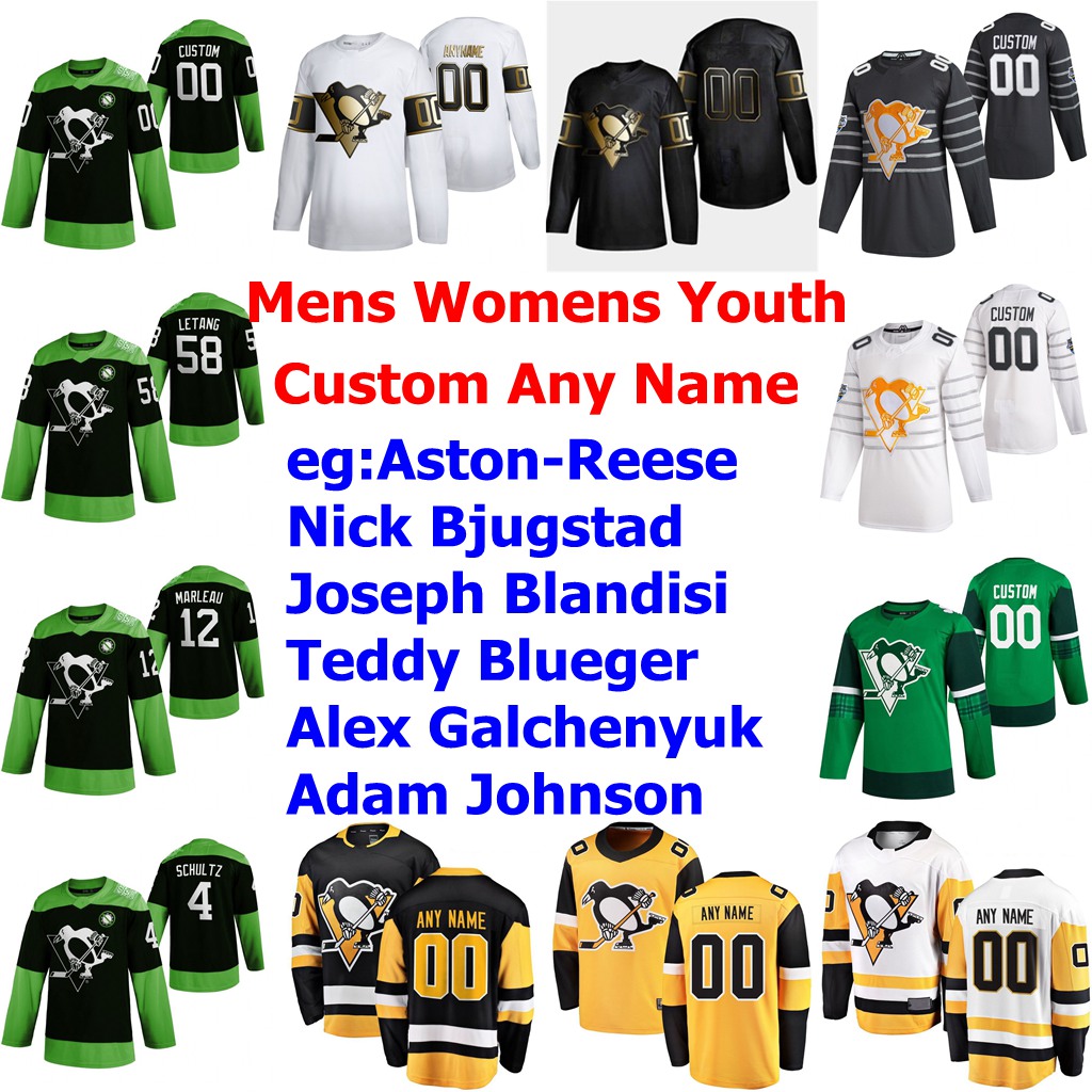 

2020 Hockey Fight nCoV Pittsburgh Penguins Jerseys Dominik Kahun Jersey Jared McCann Bryan Rust Dominik Simon Brandon Tanev Custom Stitched, Mens black golden edition