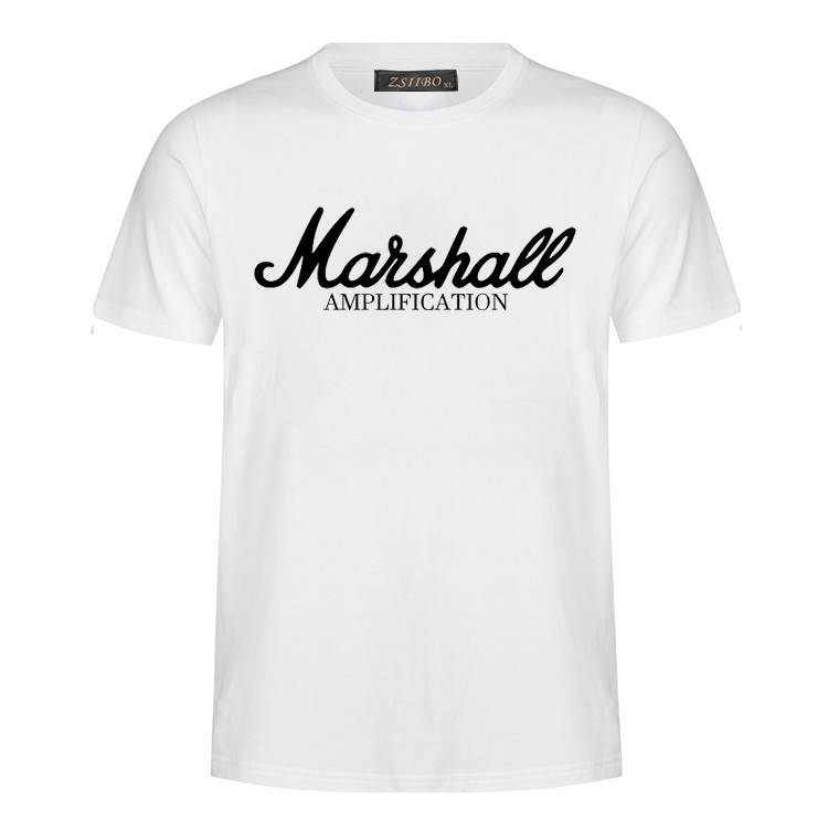 

Venta caliente Verano 2019 algodón Marshall camiseta hombres manga corta Camiseta hip hop streetwear para fans hipster M-3XL MC43, White