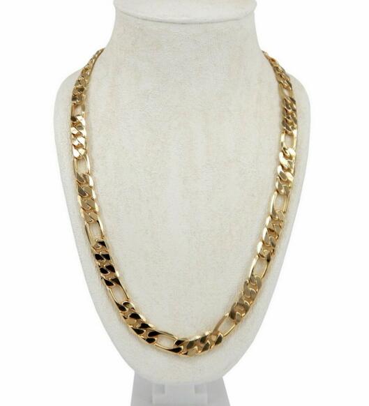

Men's 10mm Italian Figaro Link Chain Necklace 14k Gold Plated 24"