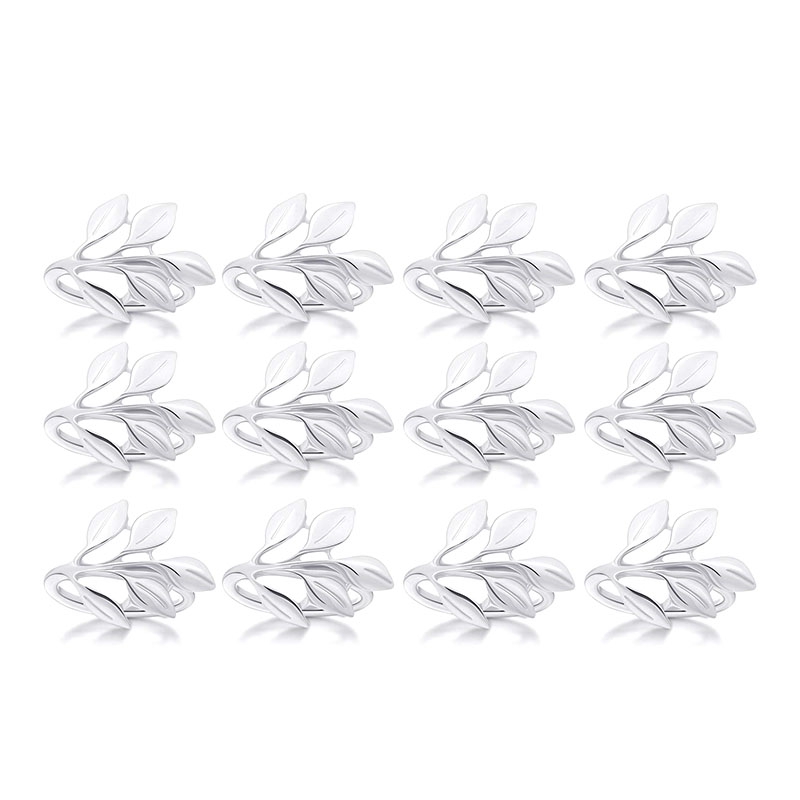 

New-Napkin Ring, Leaf Napkin Cover, Bridal Napkin Ring Glossy Holder Decoration, Suitable for Retro Christmas, Holiday, D
