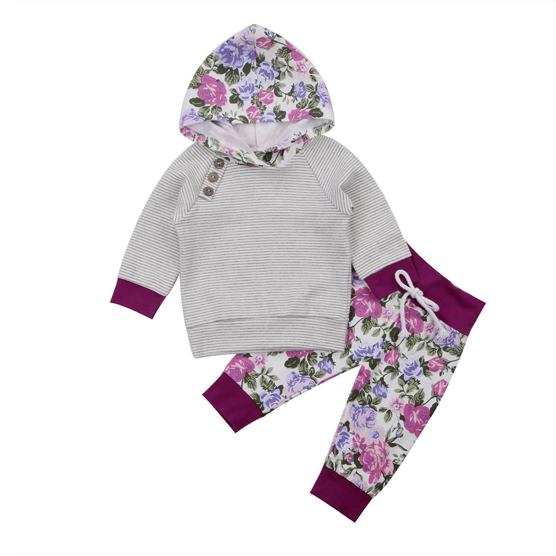 Baby M/ädchen Layette Set Fox Langarm Strampler und Hose und Stirnband und Hut 4 St/ück Kleidung Set