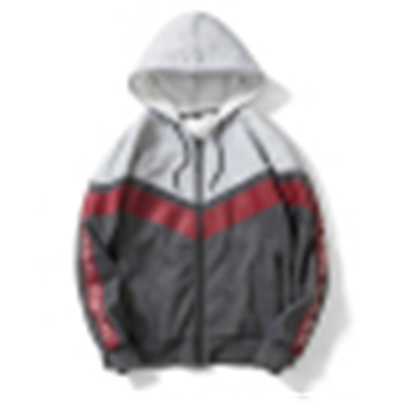 

Men Spring Autumn Cotton Coat Patchwork Zipper Hoody Men Casual Jacket Hip Loose Contrast Color Sport Dancing Coat, Black