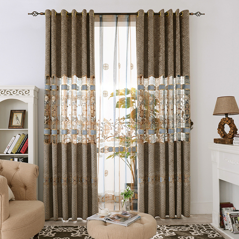 

New Cheney Embroidery Semi-shading Curtains for Living Dining Room Bedroom, Tulle
