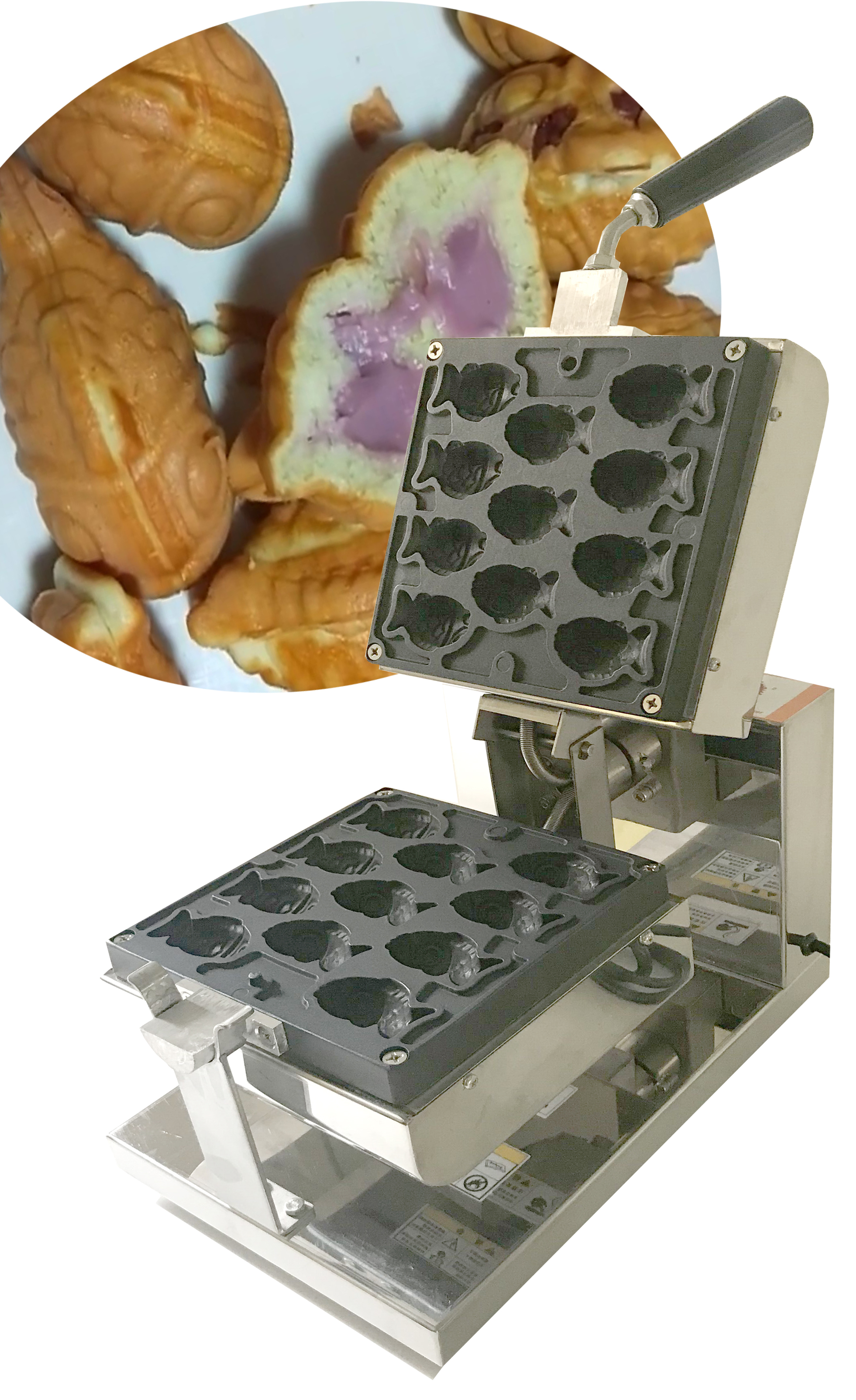 

Free shipping Electric 11 pcs Mini Taiyaki Machine Fish waffle maker Diversified Waffle Machine