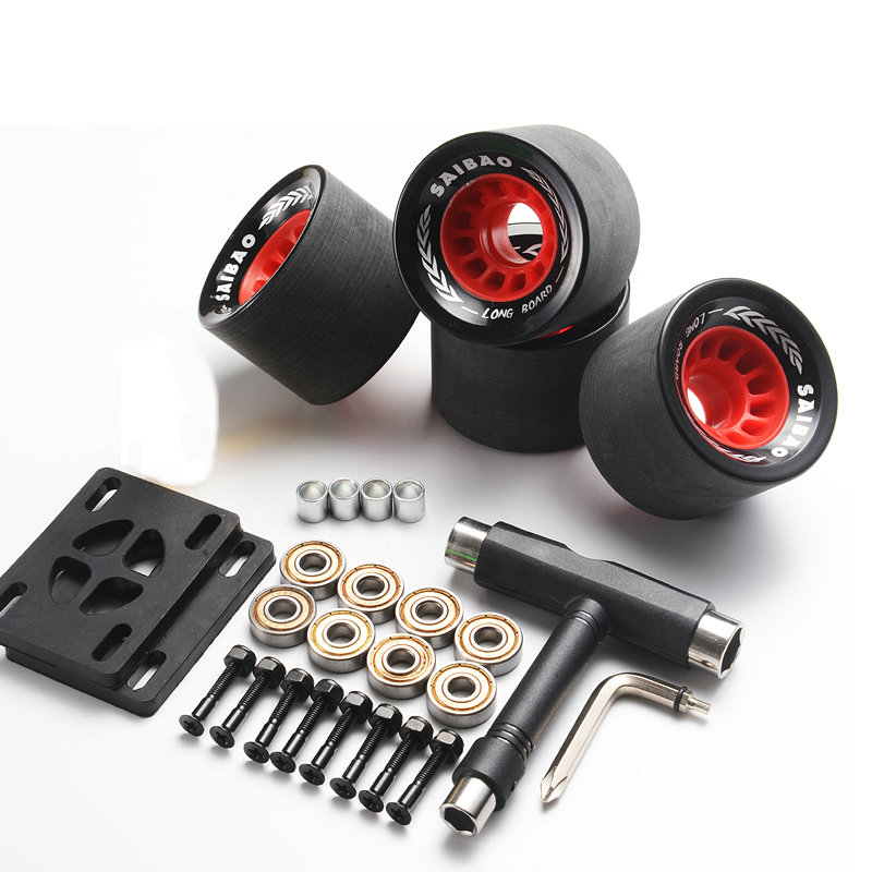 

Long board dance board skateboard wheel double rocker brush Street wheel skateboard road damping flash 70*51mm, Pink