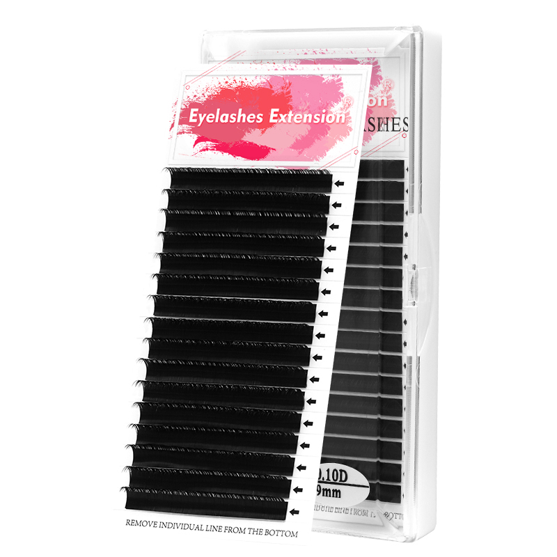

16 Rows Eyelash Extensions C D Curl 0.10 0.12 Thickness Silk Eye Lashes Extension Soft Natural Long Faux Mink Individual Lashes