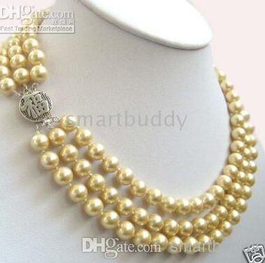 8 mm naturel orange South Sea Shell Perle Ronde Pierres Précieuses Perles Collier 36/"