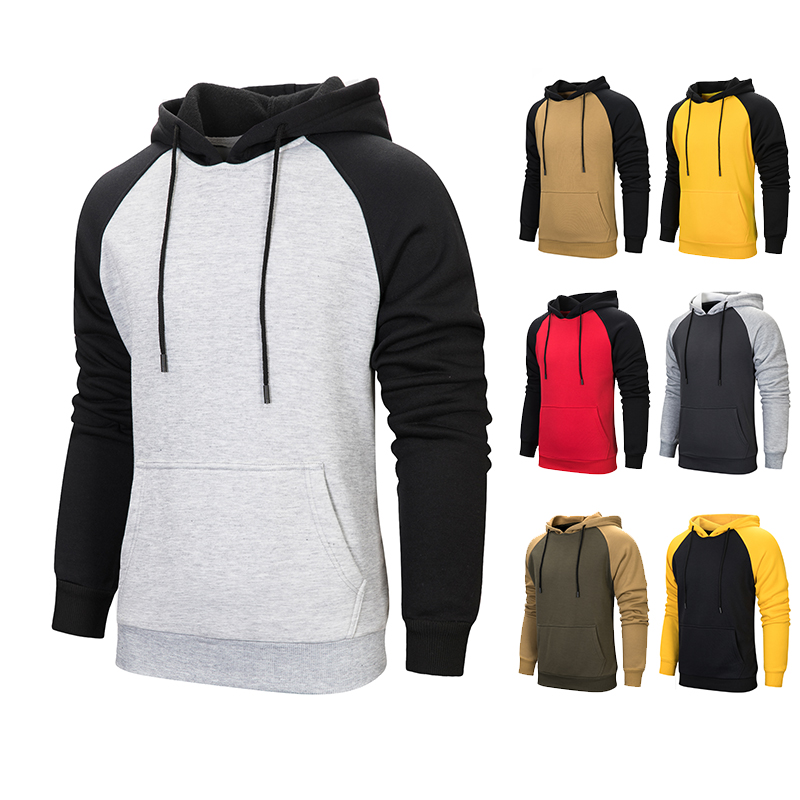 

Colorblock Thick Hoodies Men Plus Velvet Fashion Patchwork Sweatshirts Men Hip Hop High Streetwear Fleece Hoody Crewneck, Gray hoodie