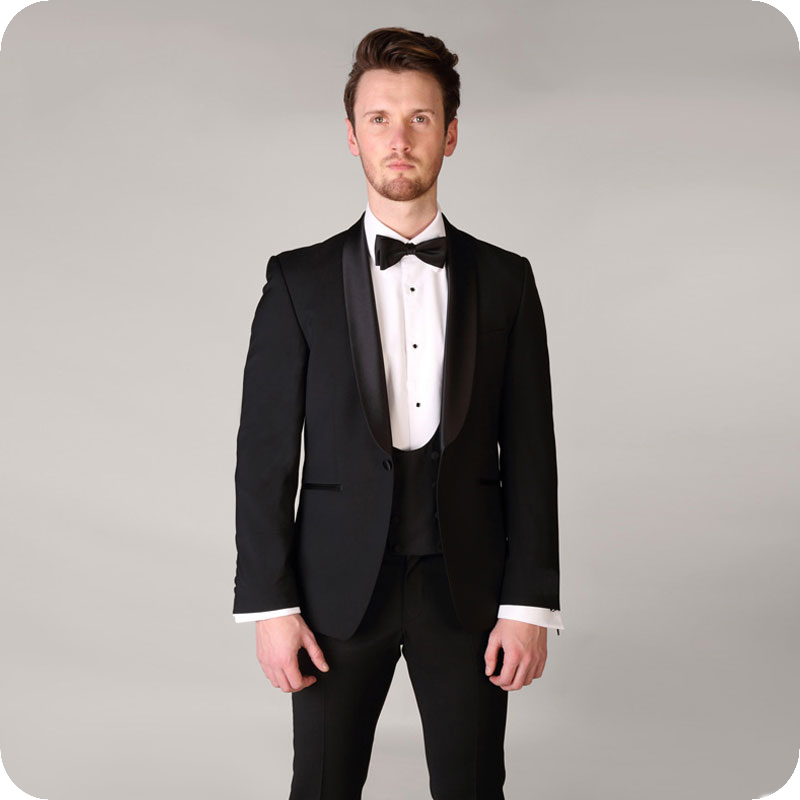 

Black Men Suits Shawl Lapel Wedding Suits Bridegroom Custom Made Slim Fit Formal Costume Marriage Homme Groom Wear Prom Dress Tuxedos Blazer, Same as image