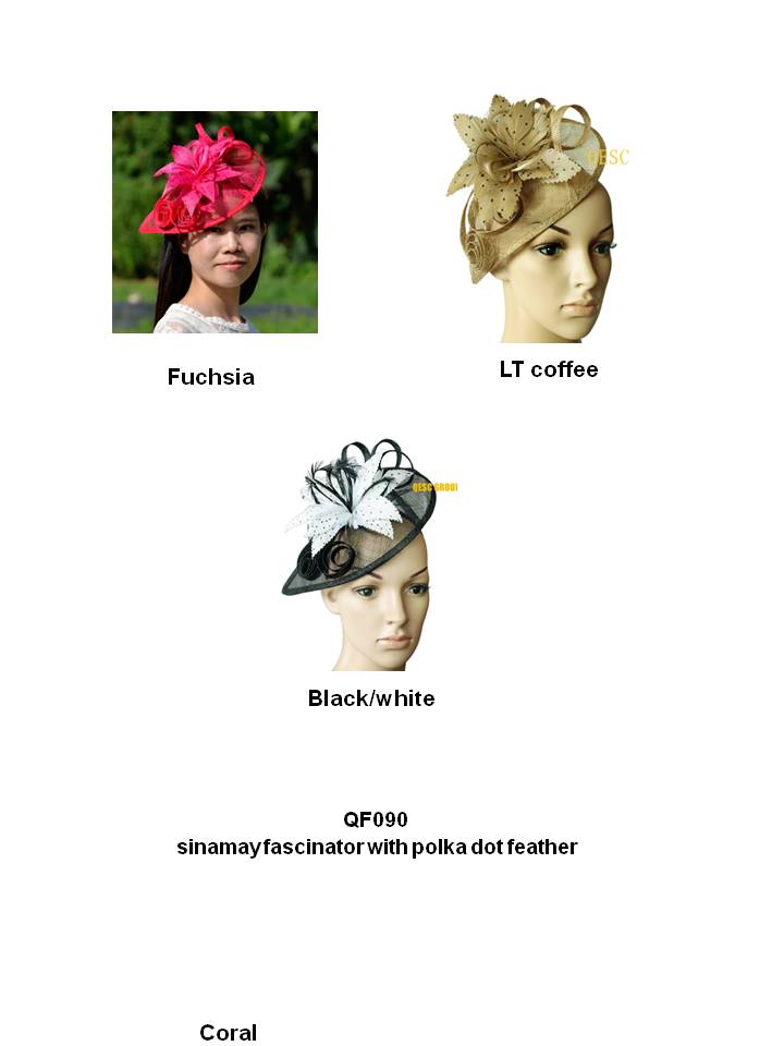 coral coloured wedding hats