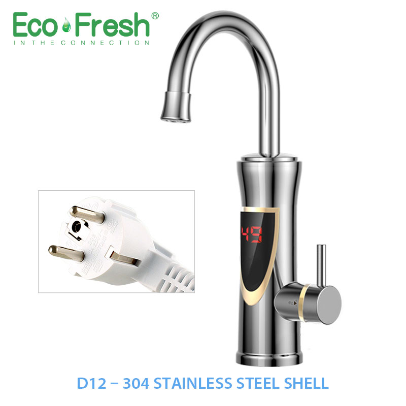 

Ecofresh Instant Tankless Electric Hot Water Heater Faucet Kitchen Instant Heating Tap Water Heater with LED EU Plug