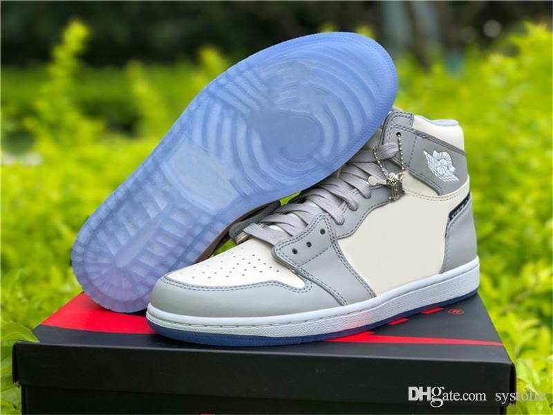 

2020 Authentic 1 Low High OG Basketball Shoes Men Wolf Grey Sail Photon Dust White 1S Limited Sneakers Desinger Sports With Original Box