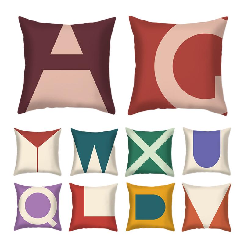 

Contrast color letter pillowcase, peach skin cushion cover, individual letter pillowcase sofa pillow covers Pillow Case