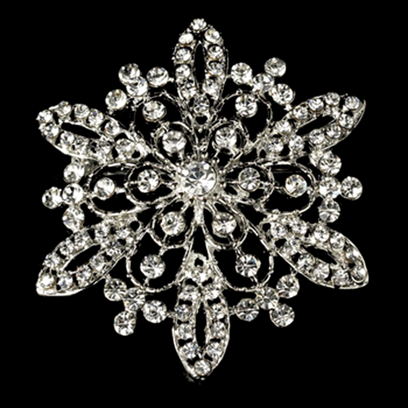 

2.2 Inch Clear Rhinestone Crystal Diamante Flower Wedding Bouque Brooch