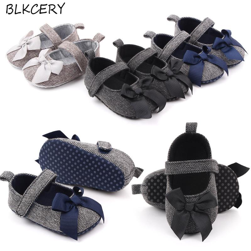 

New Fashion Brand Newborn Baby Shoes for Girl Toddler Summer Shoes with Bows Infant Slippers Soft Sole Princess Flats 1 Year Old, Gray