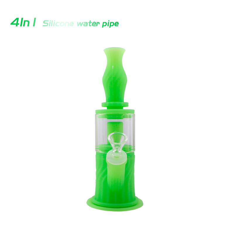 

Glass water bongs Waxmaid New 4 in 1 Silicone Water bong Nectar Collector with Titanium Tip for wholesale