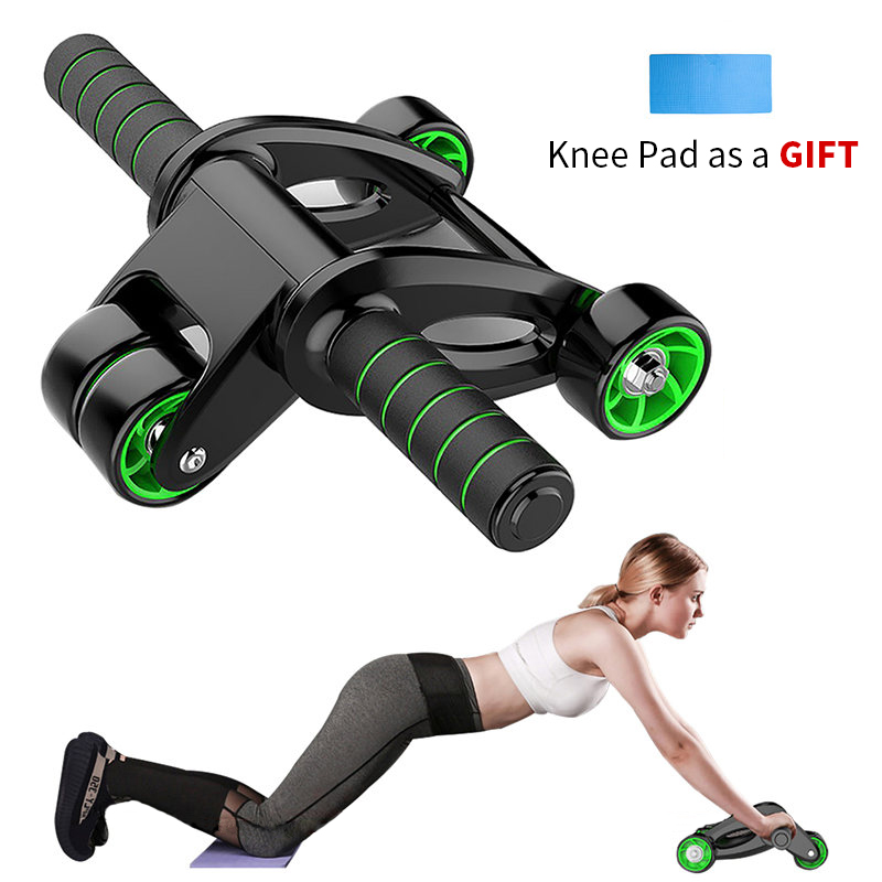 

Home Ab Four-Wheeled Roller Foldable Abdominal Exercise Wheel for Muscle Strength Training Shaping Sports Gym Fitness Equipments, Green