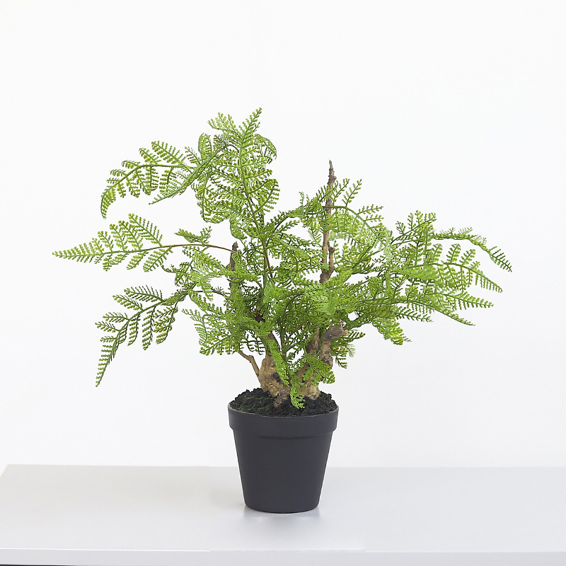 

Simulation Fake Potted Bonsai Tree Bamboo Leaves Plant Desk Ornament Home Decor