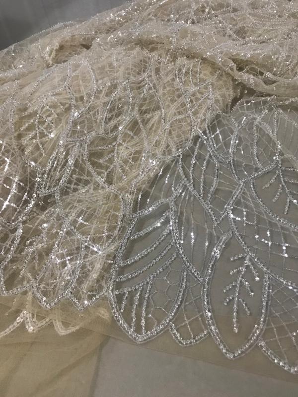 

embroidery tulle mesh lace fabric new style with BEADS good quality JIANXI.C-206803 for wedding dress