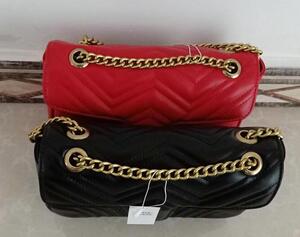 

2019 NEW hot sell Luxury women bag Classic Leather black gold chain women bags handbags shoulder bags tote bags messenger, Red
