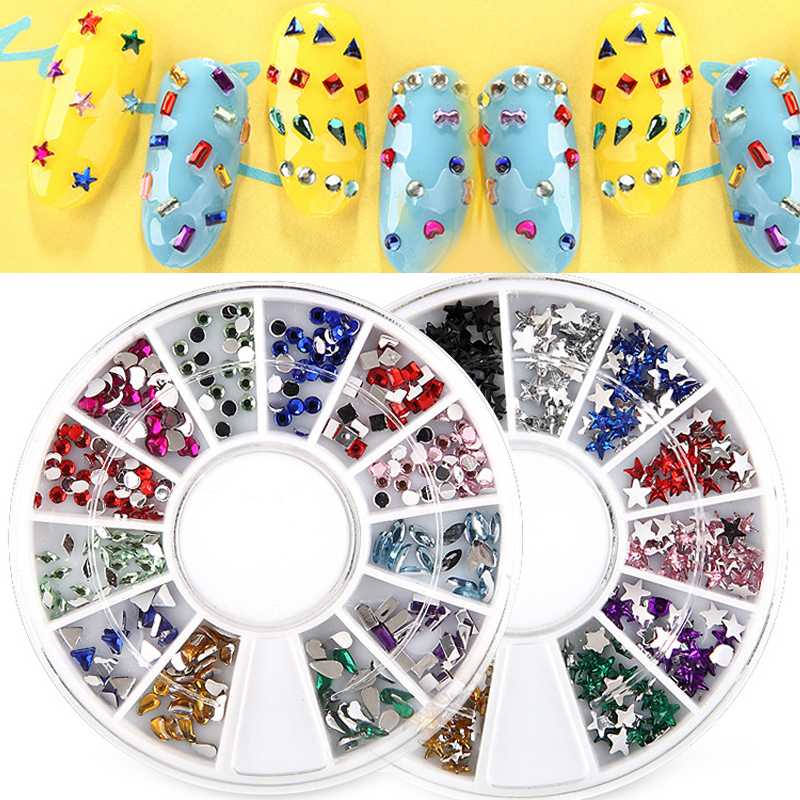 

1Disk/12Grides Nail Rivets New Arrival DIY Nail Art Decorations Round/Eye/Heart/Irregular Shape Jewelry