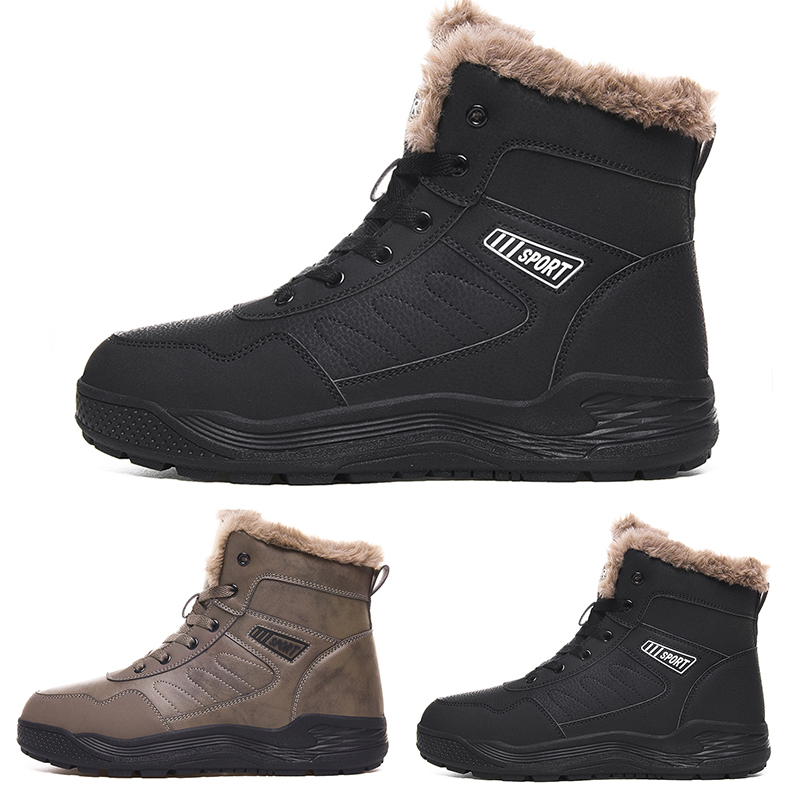 

2020 Sale Newest designer pattern9 soft black grey Plus velvet warm man boy men boots mens Sneakers Boot trainers outdoor walking shoes, Color#2