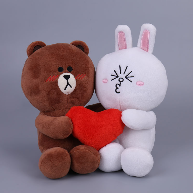 Soft Toys Stuffed Animals Cartoon Line Town Brown Bear Bunny Plush Stuffed Toys Dolls Gifts 35 50cm Program Wakaf