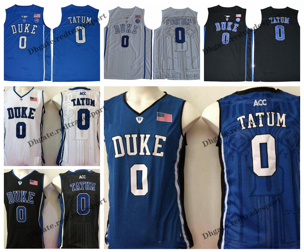 

Mens Duke Blue Devils Jayson Tatum College Basketball Jerseys New Blue Black White Cheap Jayson Tatum 0 Stitched Shirts -XXL