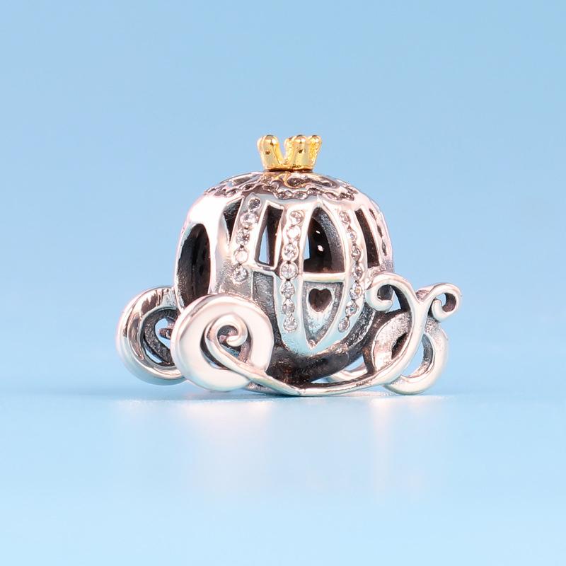 

NEW Authentic 925 Sterling Silver pumpkin Charm Set Original Box for Pandora DIY Bracelet Crystal Beads Charms classic fashion accessories