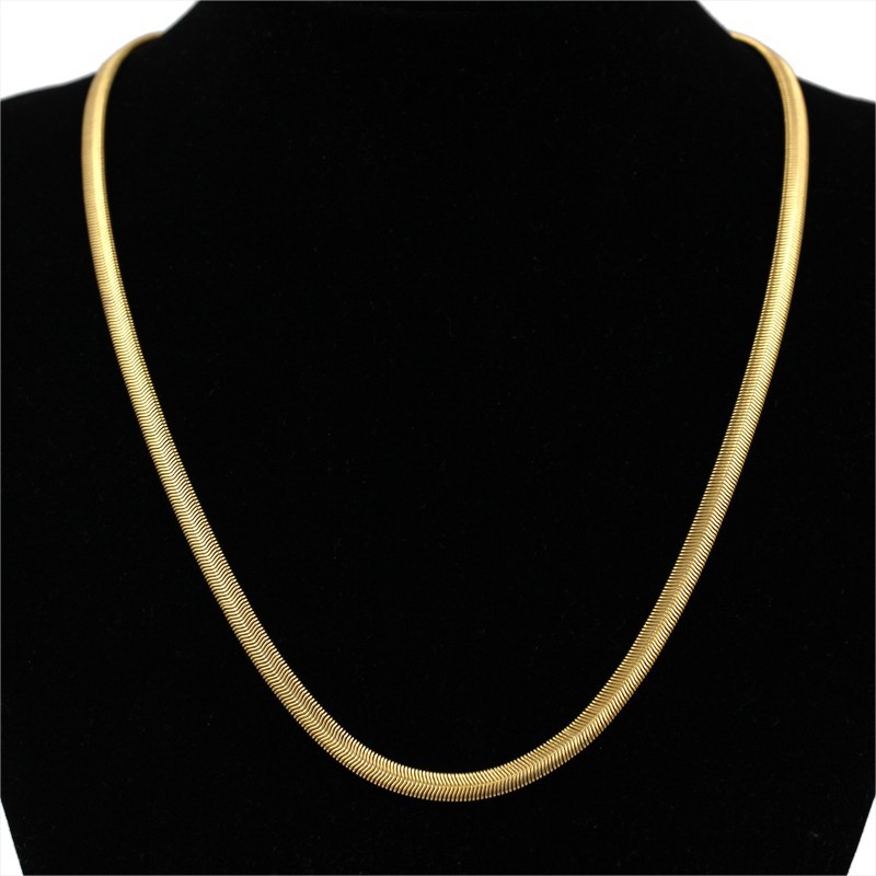 

Men's Snake Link Chain Necklace Stainless Steel Gold Silver Color Women Male Choker colar Jewelry Gifts for Him