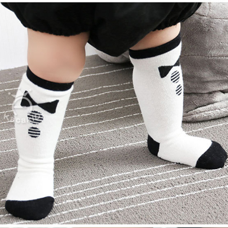 

New Children's Socks Spring And Autumn Baby Socks Neonatal Knee High Anti-skid All-cotton Baby, White