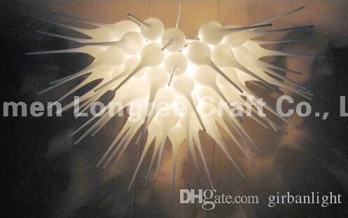 

Modern Art Deco Handmade Blown Lamp Chandelier Light CUstom Made White Murano Glass Italy Designed LED Chandeliers