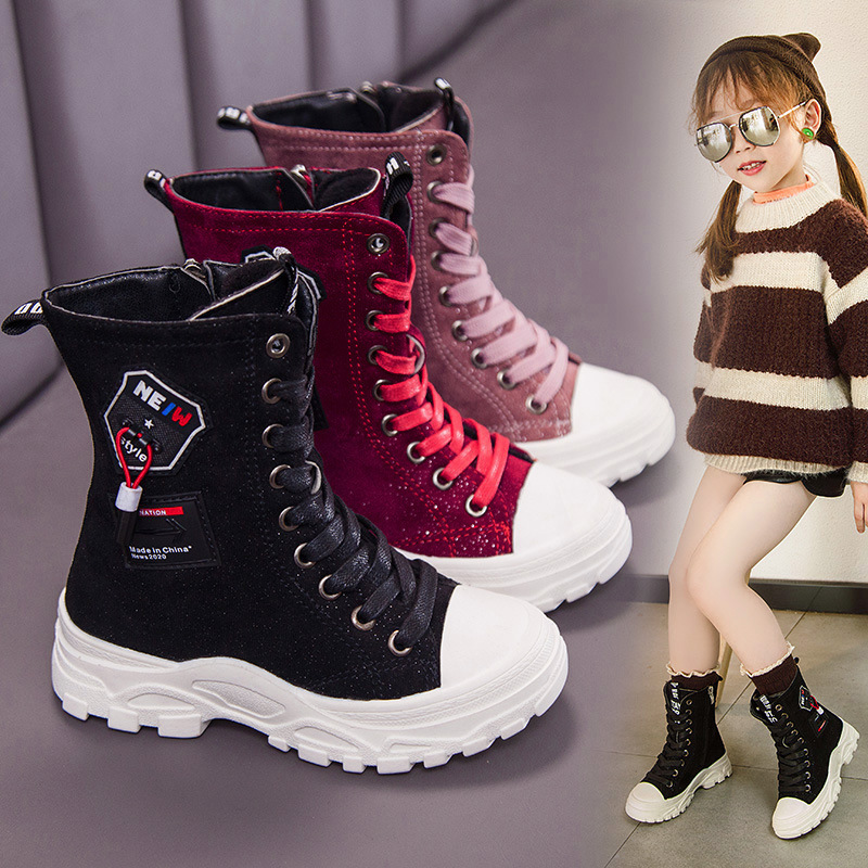 

Retail Children Martin boots high snow boots winter high-top Britis cotton-padded shoes boys girls fashion plus velvet boots, See the pictures