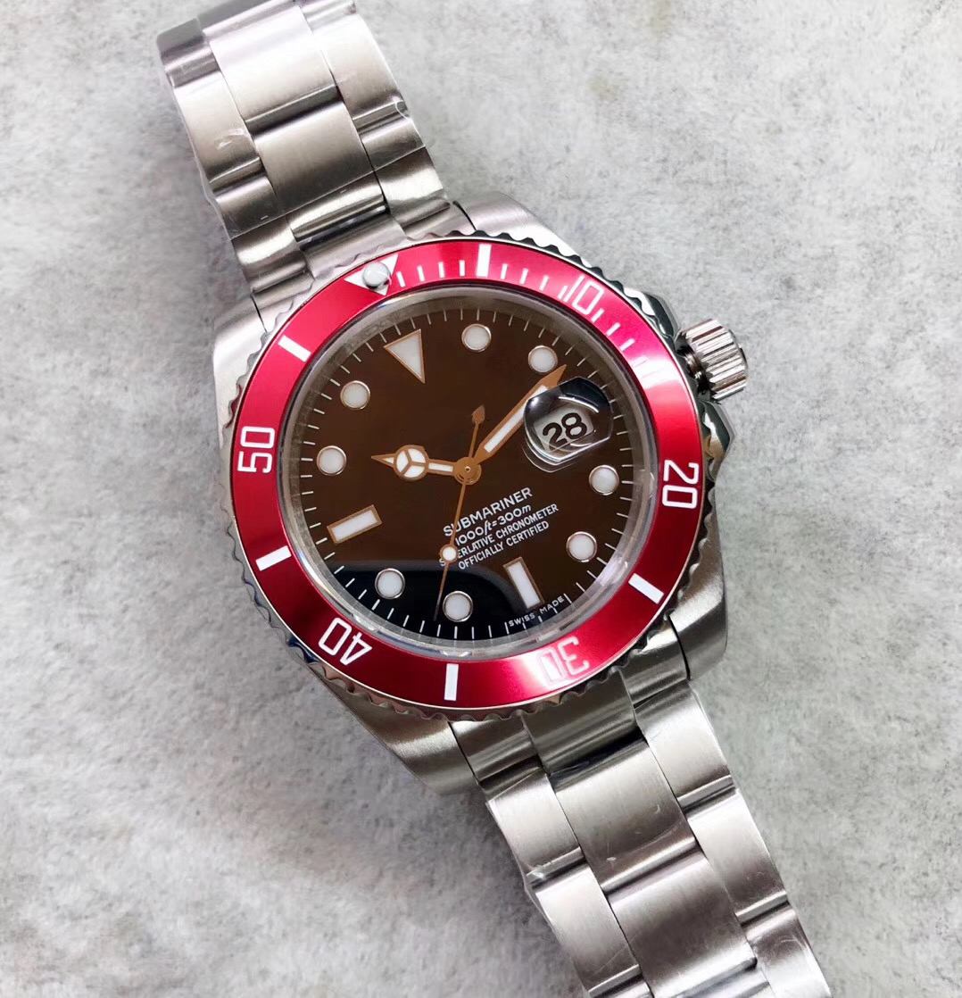 U1 usine Hot Montres-bracelets en céramique saphir rouge Lunette en acier inoxydable de 40 mm 116610LN 116610 Mécanique Automatique Hommes Hommes