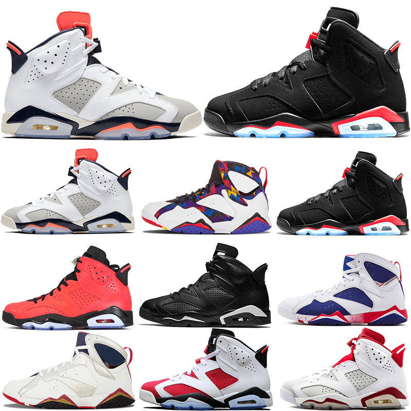 

Classic 6S Tinker GS Black Infrared Mens Basketball Shoes 7s Olympics Angry bull Women Men Sports Blue Wheat UNC Gatorade Infrared Sneakers, 16