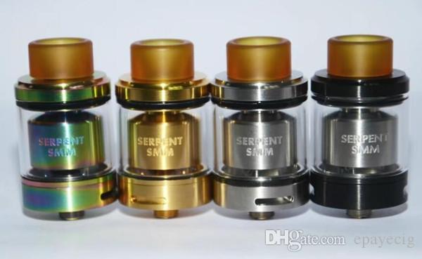 

clone serpent SMM rta tank silver black gold rainbow color E cig vape rda 24mm 4ml