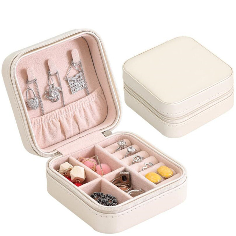 

PU Leather Jewelry Packaging Boxes Beads Pendants Necklaces Earrings Rings Organizer Storage Case Jewellery Retail Box