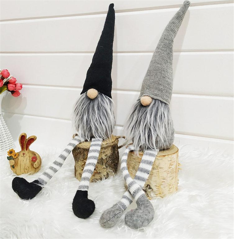

Christmas Striped Cap Faceless Doll Swedish Nordic Gnome Old Man Dolls Toy Christmas Tree Ornament Pendant Home Decoration DC946