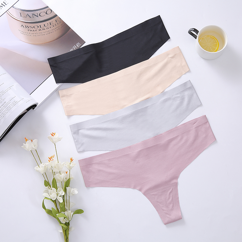 

Sexy Women Lingerie Underwear Panties Plus Size String Tanga Cotton Silk Panty Pink Culotte Femme Seamless Lingerie Thongs P0101, (3)p0101-bgs