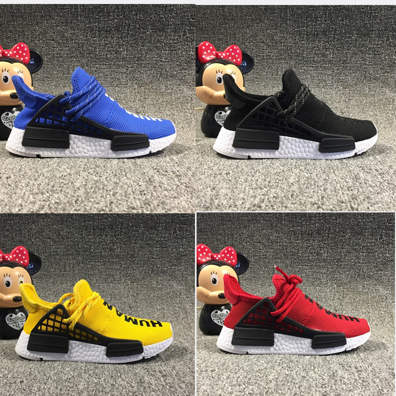 

Infant nmd Kids Running Shoes Pharrell Williams Human Race red Core Black Yellow Blue Toddlers Children Sports sneakers boy girl trainer