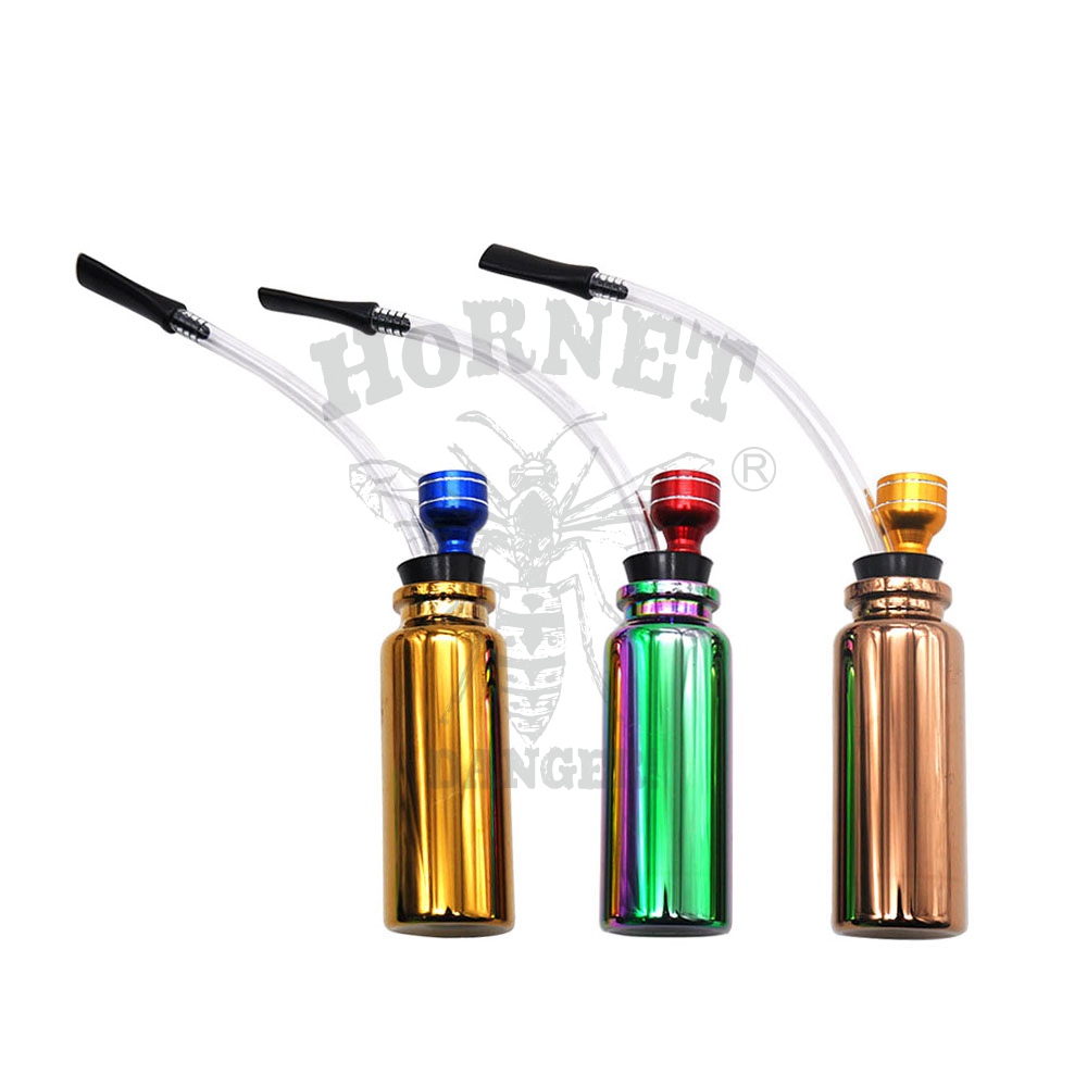 

Rainbow Hookah Shisha Smoking Glass Water Pipe 105MM Aluminum Metal Tobacco Oil Rig Wax Water Pipe For Smoking Water Pipes Bongs