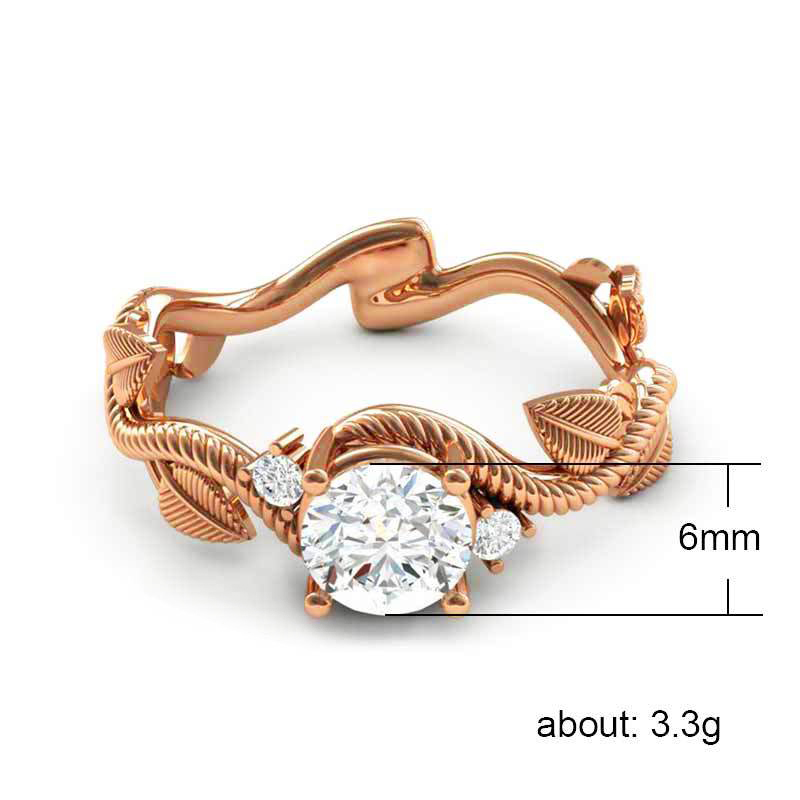 

Creative Flower Vine Leaves Zirconia Ladies Rings Rose Gold Color Plated Flower Rings for Women Wedding Engagement Jewelry Anel