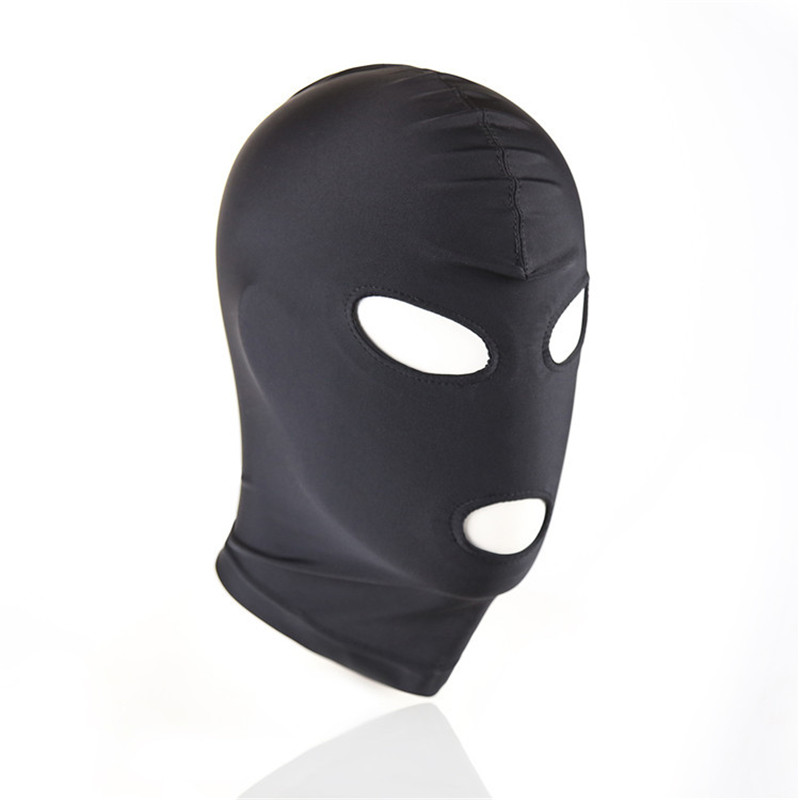 

Bondage Fetish Slave Sexy Spandex Slave Hood For Men and Women Open Mouth Eye Bondage Party Mask Cosplay Slave Punish Headgear Adult Game