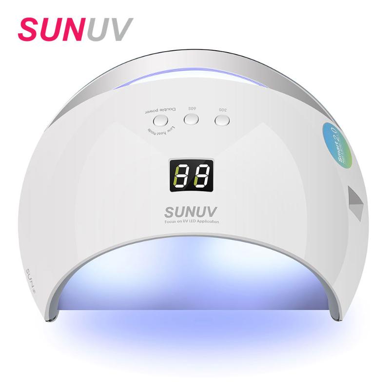 

SUNUV SUN6 Smart Lamp Nail LED UV Lamp Dryer Metal Bottom LCD Timer Multicolors for Curing UV Gel Polish Nail Art Tools, Sun6pink