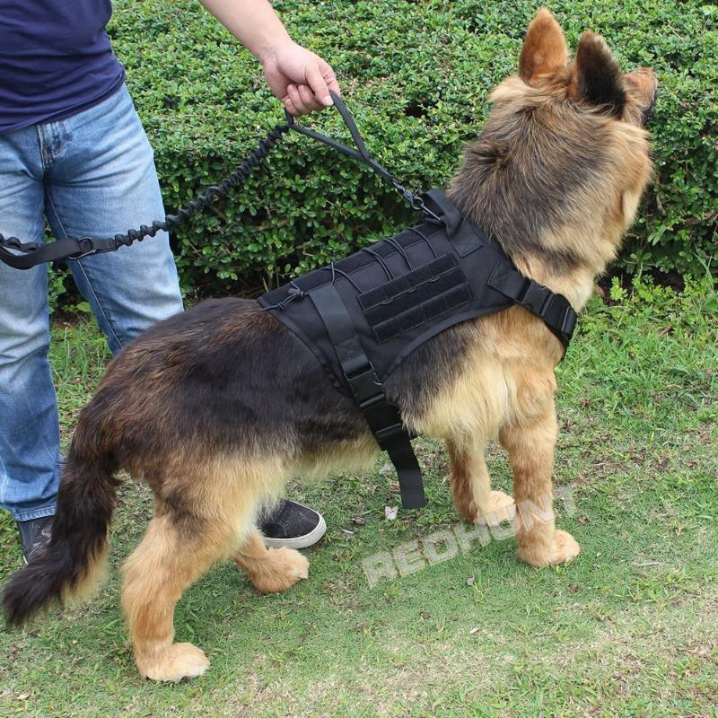 

Outdoor Hunting Dog Vests Adjustable Tactical Dog Molle Vest Training Vest Harness, Black