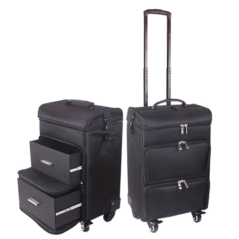 

2021 suitcase Professional women trolley makeup case large rolling luggage new cosmetic box beauty tattoo manicure toolbox multilayer