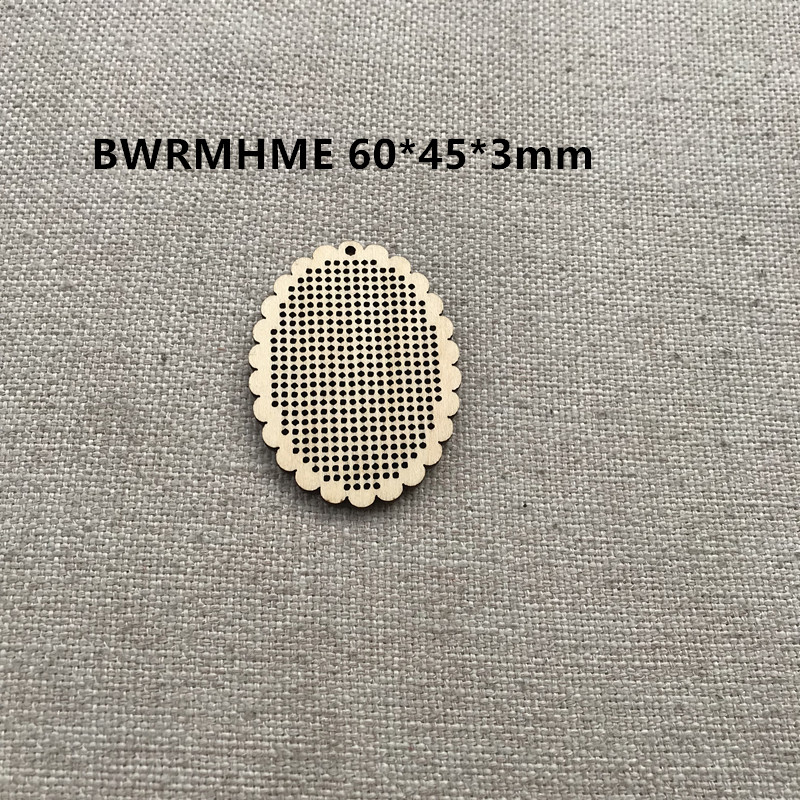 Party Decoration Mini DIY Cross Stitch Wood Lace Oval Chips Wooden Chip Pendant Handmade DIY Chip Cross Stitch-image-464518088